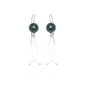 Green Jade Ichthys Earrings