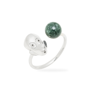 Green Jade Monkey Ring