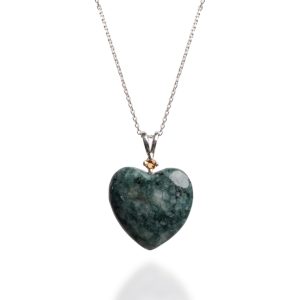 Jade Heart Pendant With Citrine