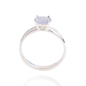 Round Lavender Jade Ring With Zircons