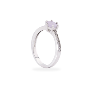 Lavender Jade Ring With Zircons