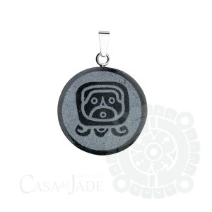 Silver and jade mayan nahual pendant