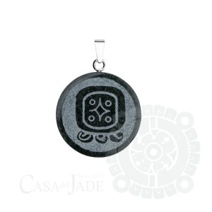 Mayan Nahual Qanil pendant handmade with sterling silver and Guatemalan jadeite jade