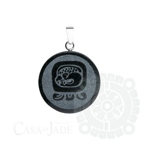 Mayan Nahual Kan pendant handmade with sterling silver and Guatemalan jadeite jade