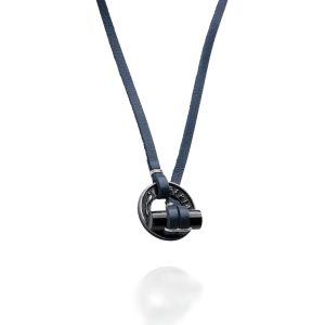 Blue Leather Necklace