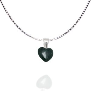 Jade Heart Pendant 9x9mm