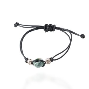 Green Jade & Leather Bracelet – Helps