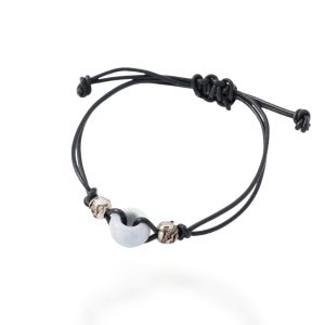 Lavender Jade & Leather Bracelet - Helps