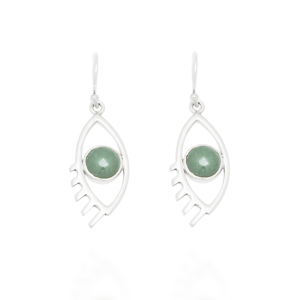 Through my eyes apple green jade earrings