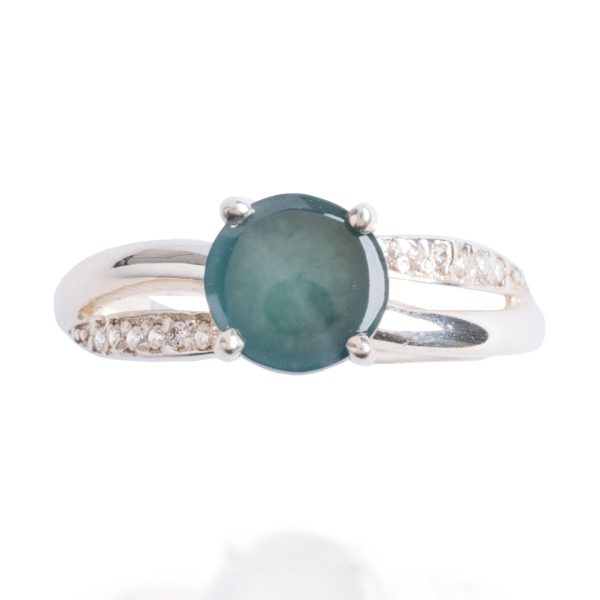 Round Princess Jade Ring With Zircons - Image 3