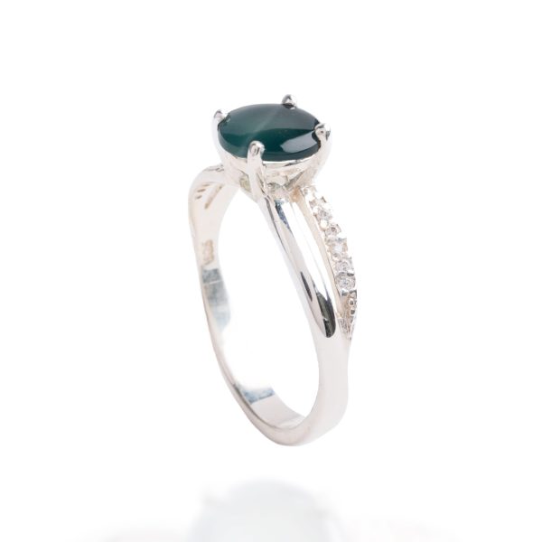 Round Princess Jade Ring With Zircons - Image 2