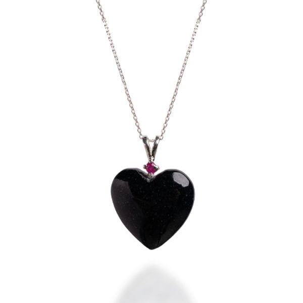 Black Jade and Rubi Pendant